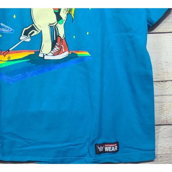 WWE Authentic The New Day T-Shirt Mens XL Blue Kofi Kingston Big E Unicorn Space - Picture 3 of 5